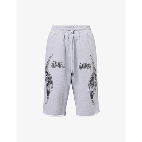 Mens Vivid Logo-Print Cotton Shorts