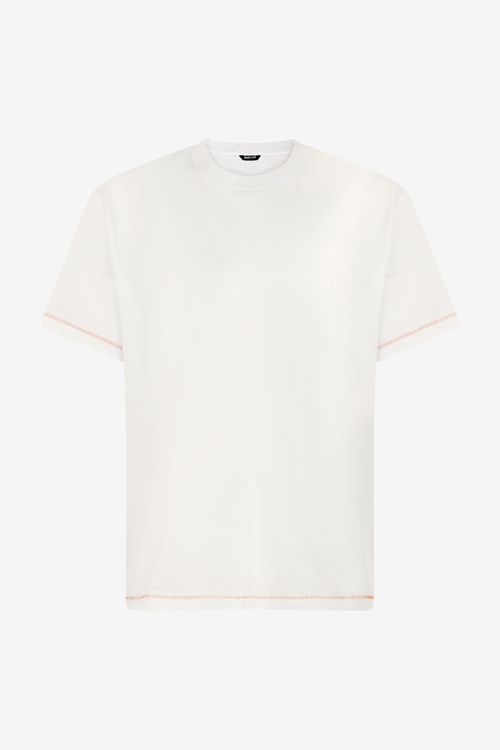 T-shirt With Jc Monogram And Contrasting Topstitching