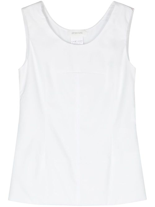 Padded-panels sleeveless blouse - White