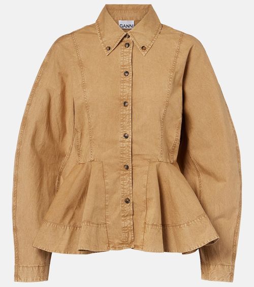 Peplum cotton-blend shirt