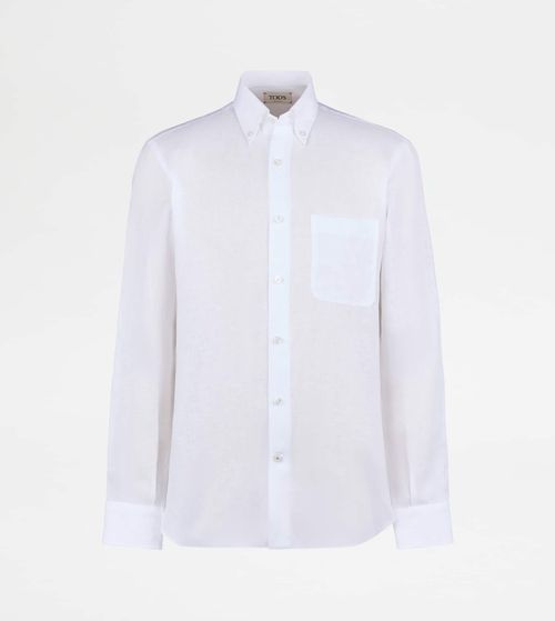 Tod's - Button Down hirt in Linen, WHITE, - hirt