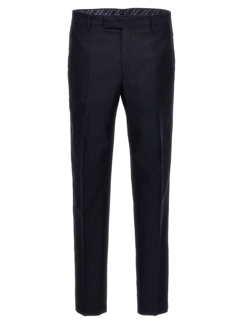 Cotton-Wool Blend Trousers — Navy