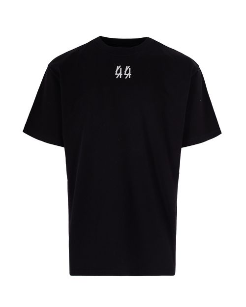 Centipede-Print Cotton T-Shirt — Black