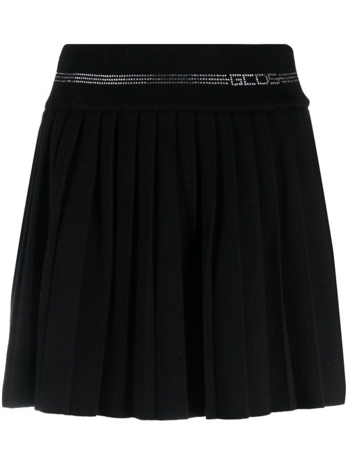 Bling pleated miniskirt - Black