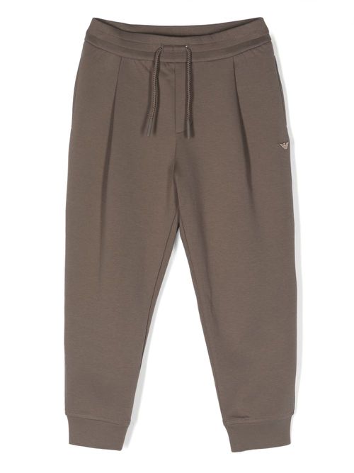 Pleat-detail jersey track pants - Brown