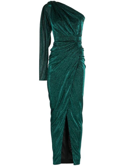One-shoulder ankle-length dress - Green