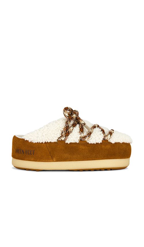 MOON BOOT Evx Shearling Mule in Brown. 35/36. Also /38, 39/40