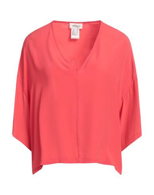 Woman Top Red Size 10 Acetate, Silk