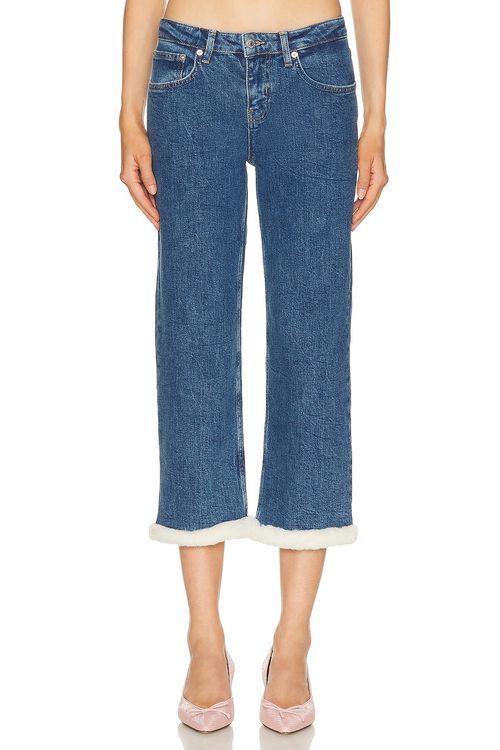 Sandy Liang Moni Straight Leg in Medium Blue - Blue. 25 also , 27