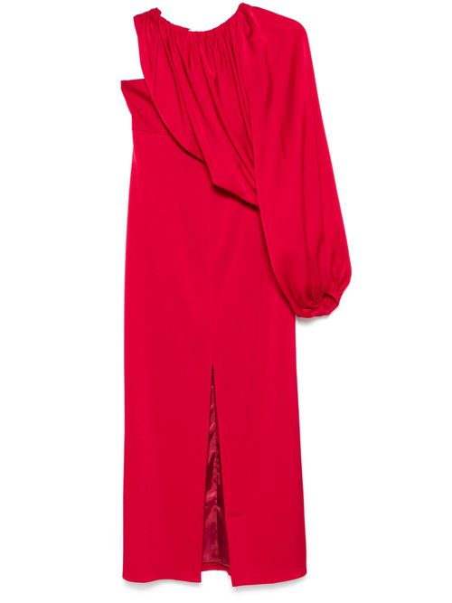 Single-sleeve midi dress - Red