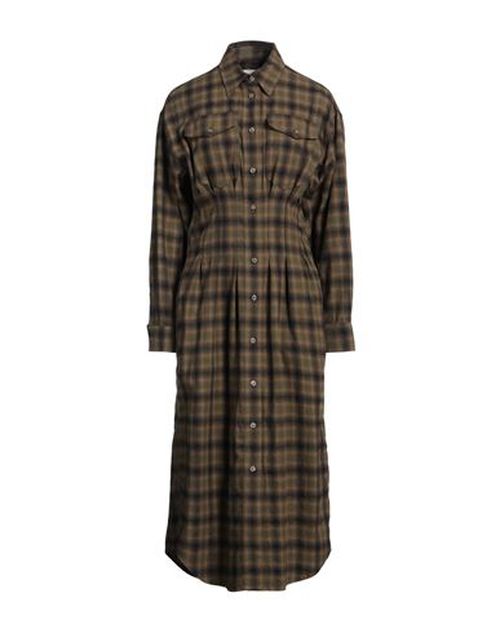 Woman Midi dress Military green Size 6 Cotton