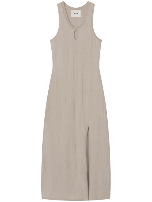 Side-slit midi dress - Neutrals