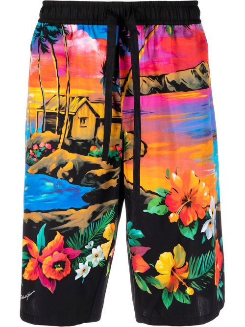 Tropical-print Bermuda shorts - Pink