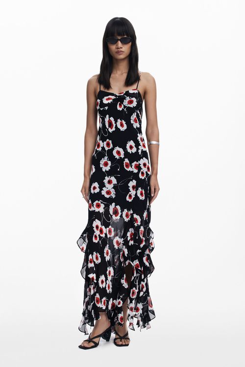 Poppy ruffle midi dress