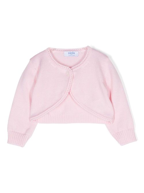 Long-sleeve wool cardigan - Pink