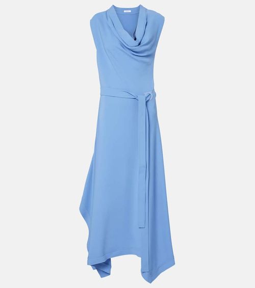 Gancini draped asymmetric cady maxi dress