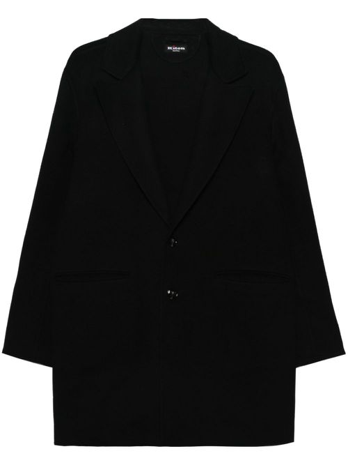 Felted single-breasted coat - Black