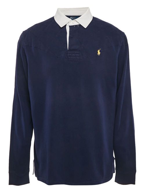 Pre-owned long-sleeve polo shirt - Blue