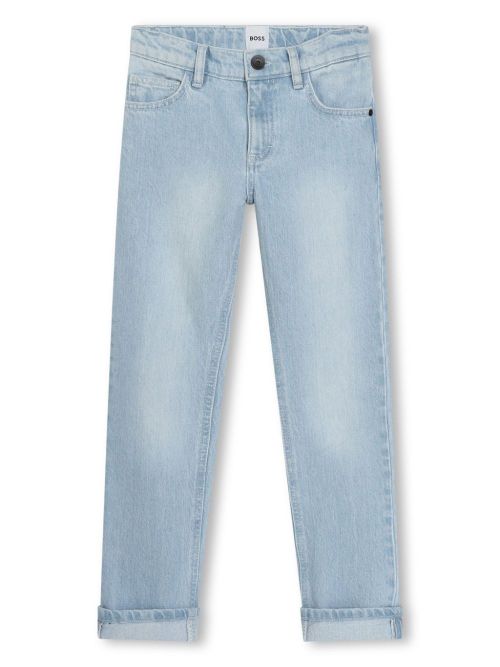 Logo-debossed slim-cut jeans - Blue