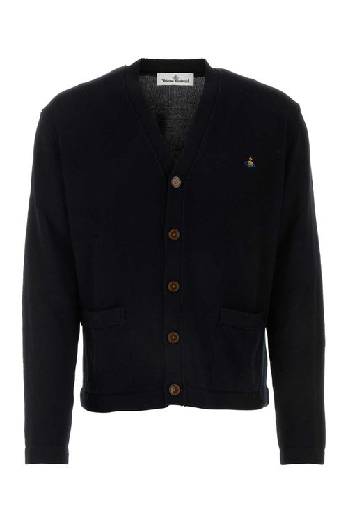 Black Cotton Blend Cardigan