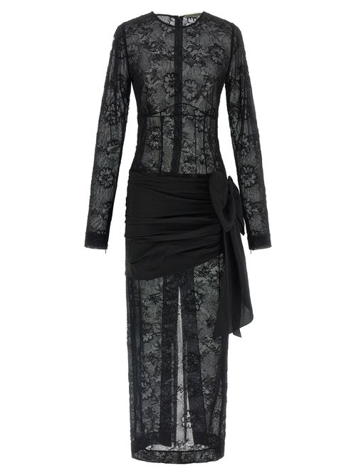 Lace Viscose Dress — Black