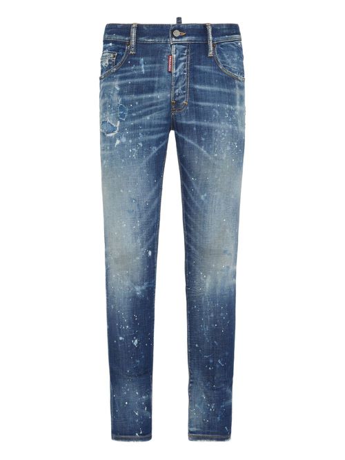 Distressed slim-fit jeans - Blue