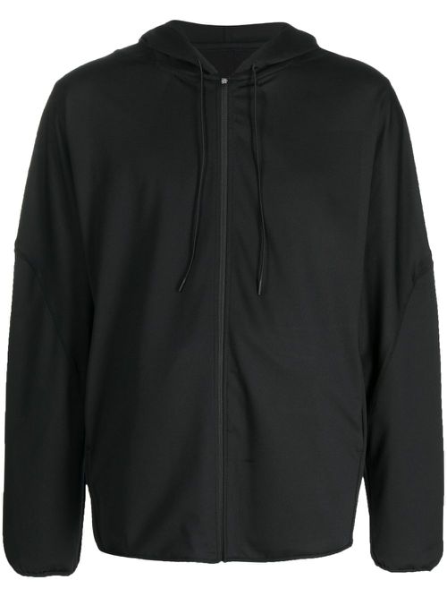 Zip-up long-sleeve hoodie - Black