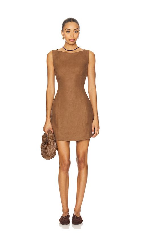 FAITHFULL THE BRAND Lydie Mini Dress in Brown. -  XS also in L, M