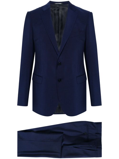 Single-breasted virgin wool suit - Blue
