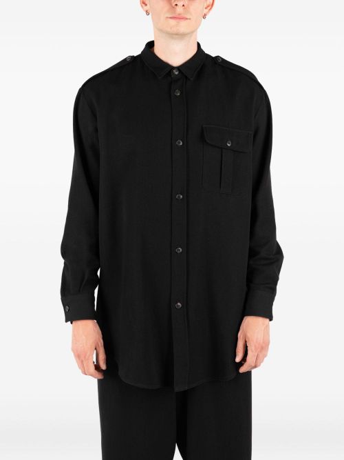 Marr button-fastening shirt - Black