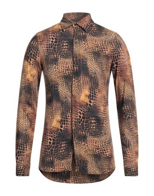 Man Shirt Camel Size 34 Viscose