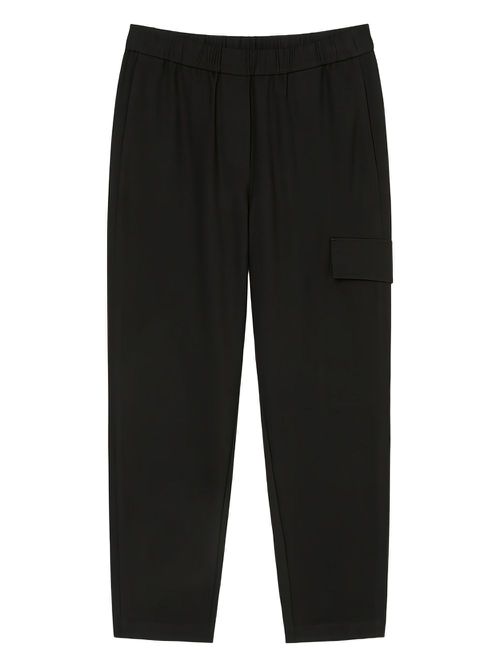 Elasticated-waist trousers - Black