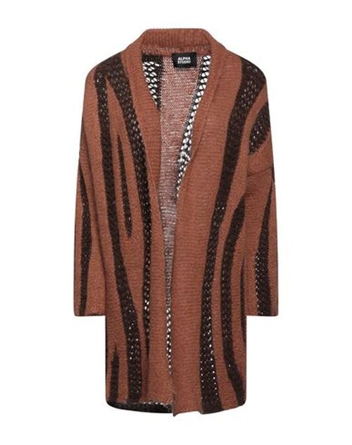 Alpha Studio Woman Cardigan Brown Size 8 Polyamide, Wool, Mohair wool, Merino Wool, Cotton