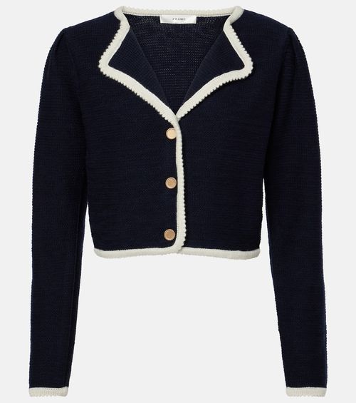 Corded Cardi knitted wool and cotton top