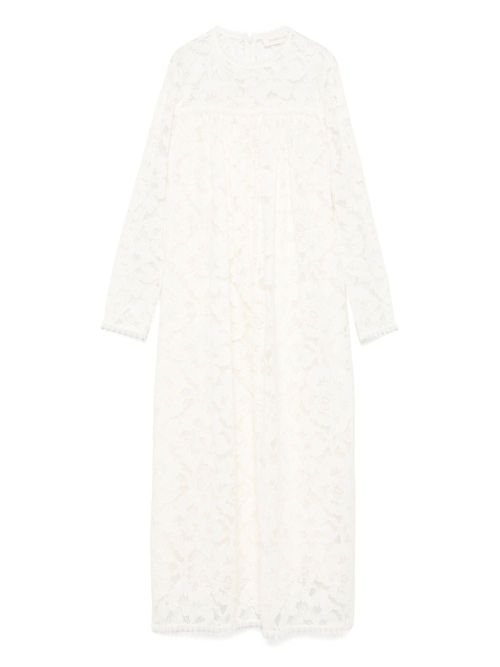 Embroidered-lace dress - White