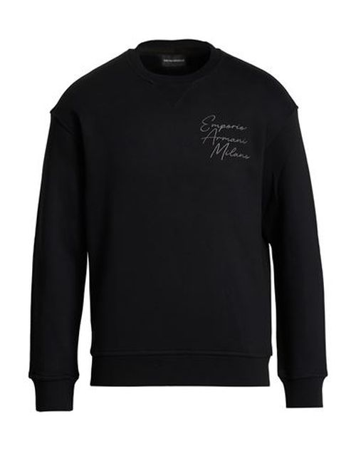 Man Sweatshirt Black Size L Cotton, Modal