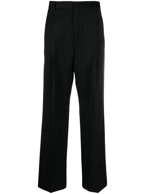 Borgon pleated straight trousers - Black