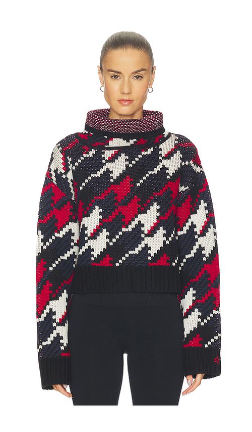Perfect Moment Turtle Neck Herringbone Sweater in Scratch Houndstooth Print. M also in L, S