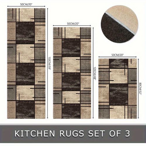 TEMU A Set Washable Bohemian Rugs For Kitchen, Hallway, Living Room And Laundry Room, Including Non-slip Long Runner Rug, Easter Holiday