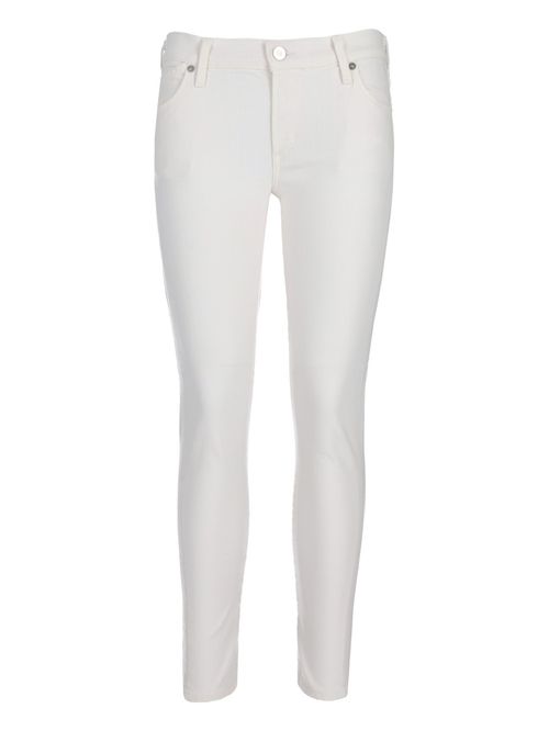 White Skinny Mid Rise Jeans