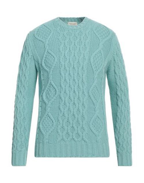Man Sweater Turquoise Size 40 Merino Wool, Cashmere