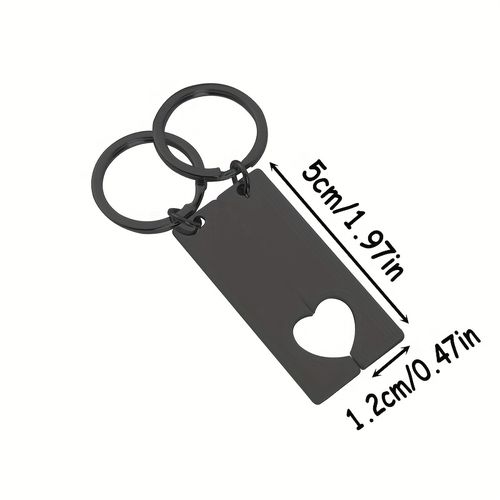 TEMU 5pairs/10pairs Blank Diy Engraved Hollow Heart Keychains, Laser Engraving Anniversary Couple Keyrings, Partner's Anniversary Gift And Suitable