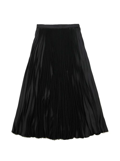 Pleated Midi Skirt — Black