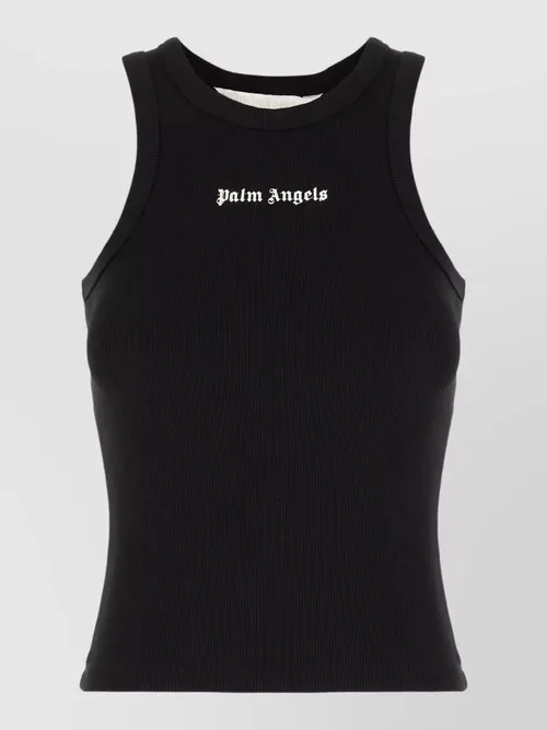 Palm Angels - stretch cotton sleeveless ribbed knit top