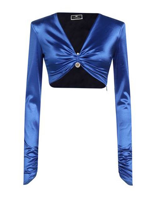 Elisabetta Franchi Woman Top Blue Size 6 Polyamide, Elastane