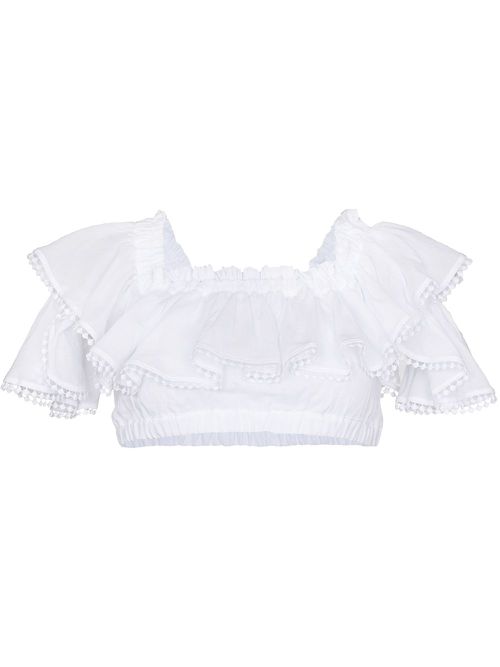 Cata off-shoulder crop top - White