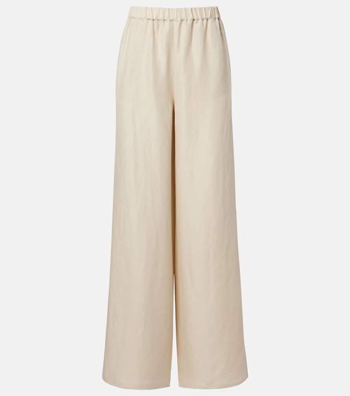 Oro linen and silk wide-leg pants