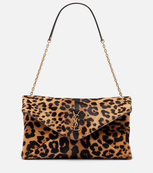 Cassandre leopard-print calf hair shoulder bag