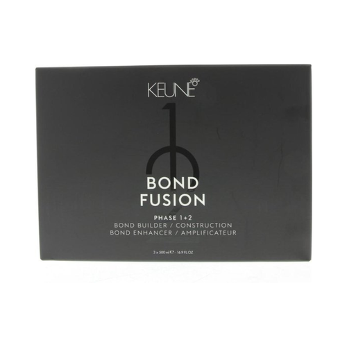 Set Keune: Bond Fusion Phase 1 Maschera for hair treatment 500 ml + Bond Fusion Phase 2 Maschera Bond Enhancer 500 ml + Plastic Measuring Cup