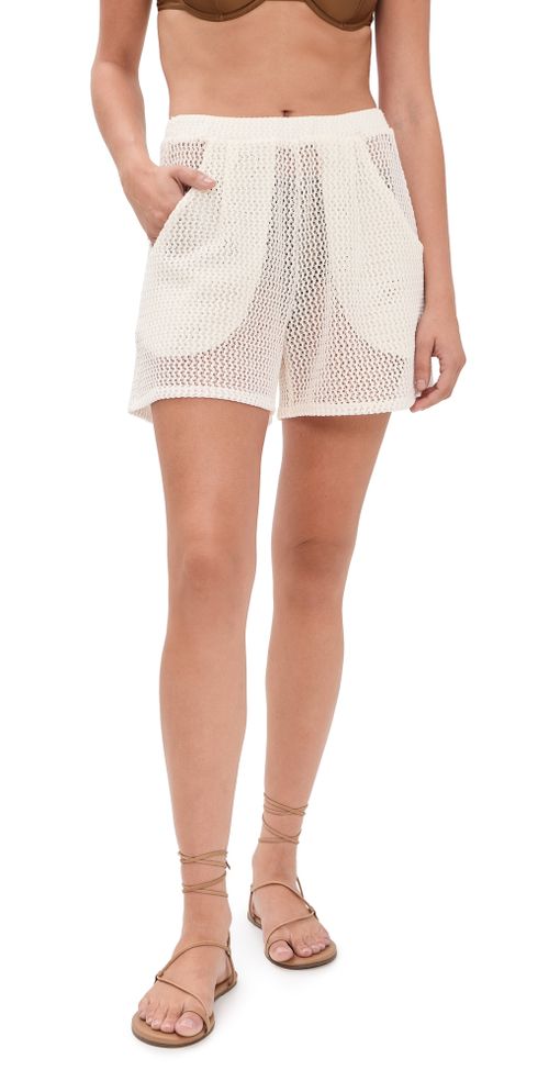 Fishnet Lounge Shorts Ivory